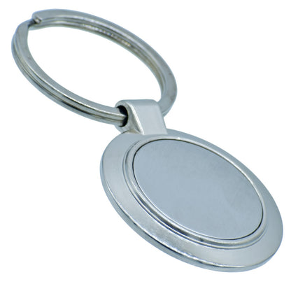 Gift To Love | Key Chain Plain Round | Color : Silver | Code : KC555