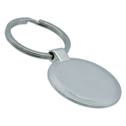 Gift To Love | Key Chain Plain Round | Color : Silver | Code : KC555
