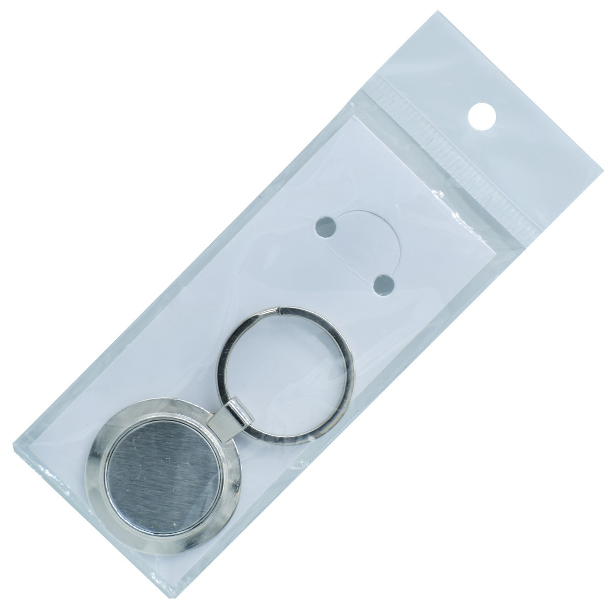 Gift To Love | Key Chain Plain Round | Color : Silver | Code : KC555