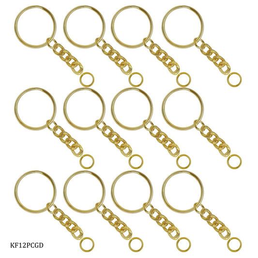 Gift To Love | Key Chain Fitting | Color : Gold | Pcs : 12 Pc | Code : KF12PCGD