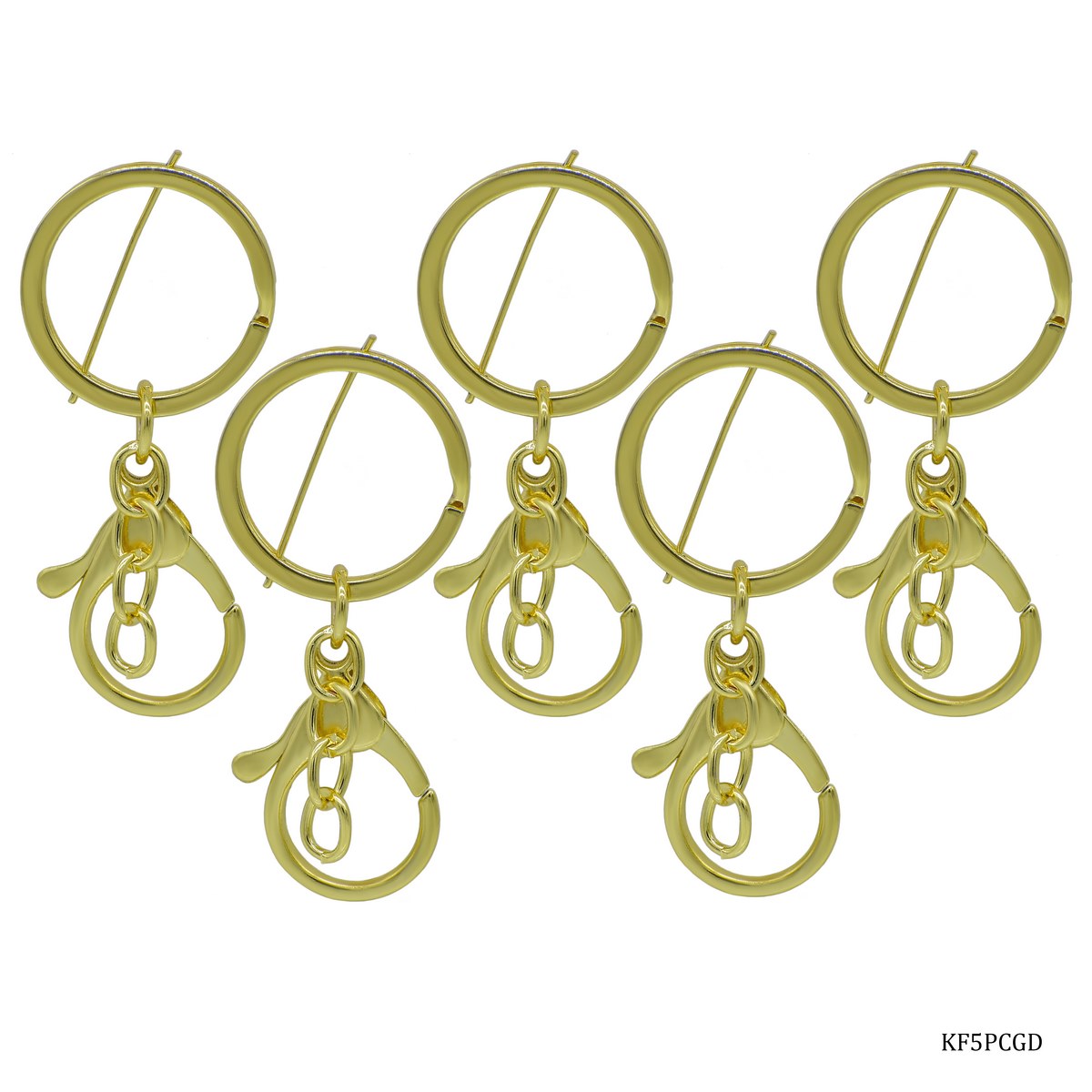 Gift To Love | Key Chain Fitting With Hook | Color : Gold | Pcs : 5 Pc | Code : KF5PCGD