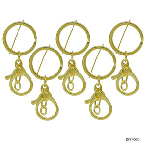 Gift To Love | Key Chain Fitting With Hook | Color : Gold | Pcs : 5 Pc | Code : KF5PCGD
