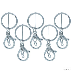 Gift To Love | Key Chain Fitting With Hook | Color : Silver | Pcs : 5 Pc | Code : KF5PCSR