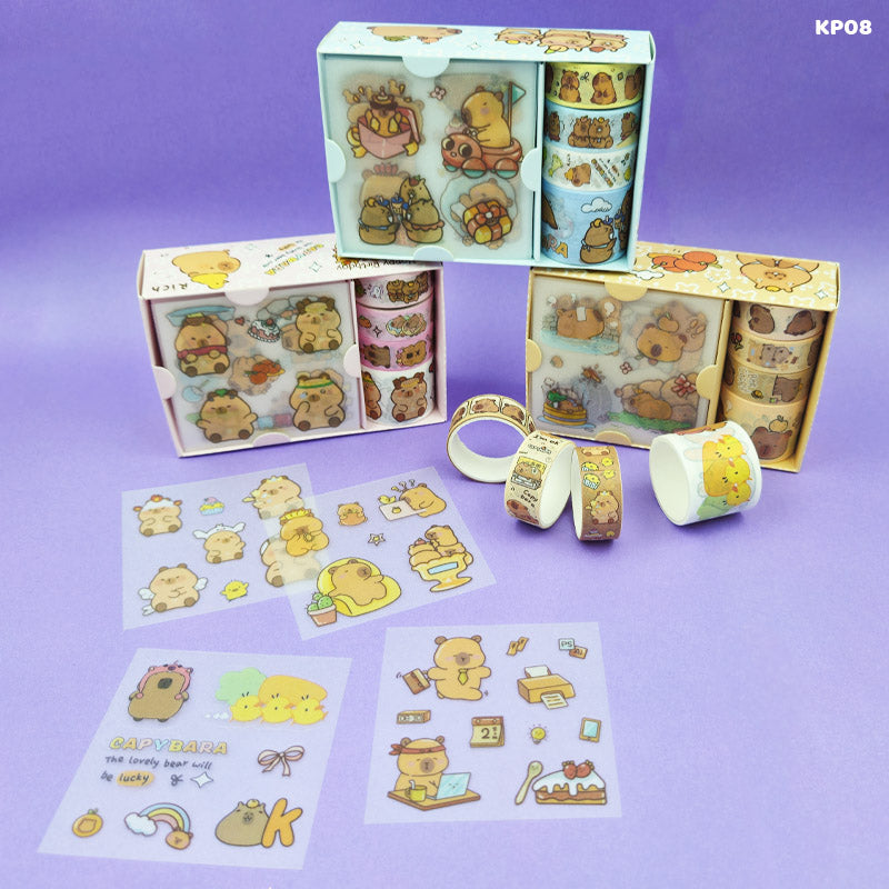 Gift To Love | Sticker And Tape Set Capybara | Code : KP08