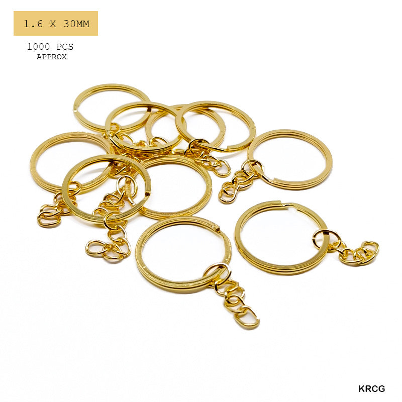 Gift To Love | Key Ring With Chain | Color : Gold | Size : 1.6 X 30 Mm | Pcs : 1000 Pcs | Code : KRCG
