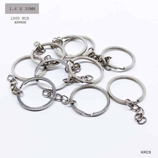 Gift To Love | Key Ring With Chain | Color : Silver | Size : 1.6 X 30 Mm | Pcs : 1000 Pc | Code : KRCS