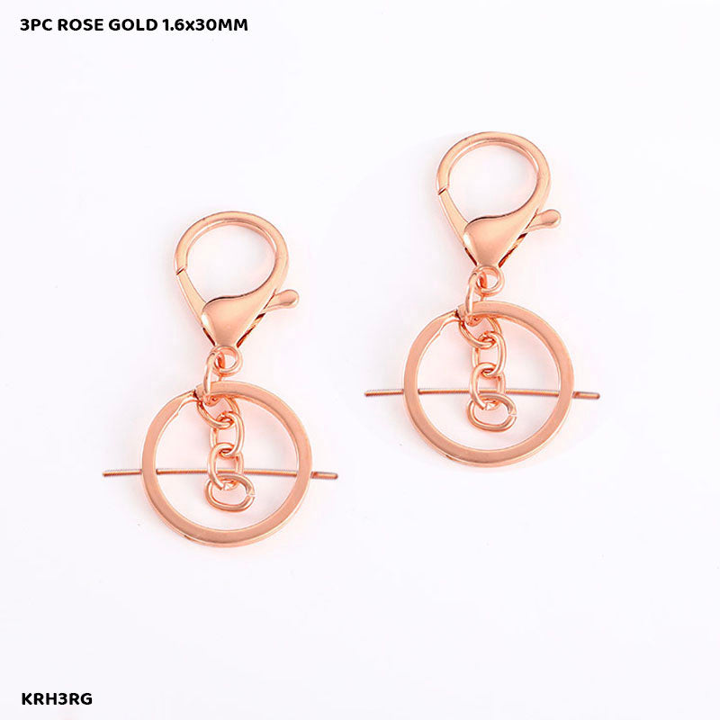 Krh3Rg Key Ring With Hook 3Pc Rose Gold 1.6X30Mm