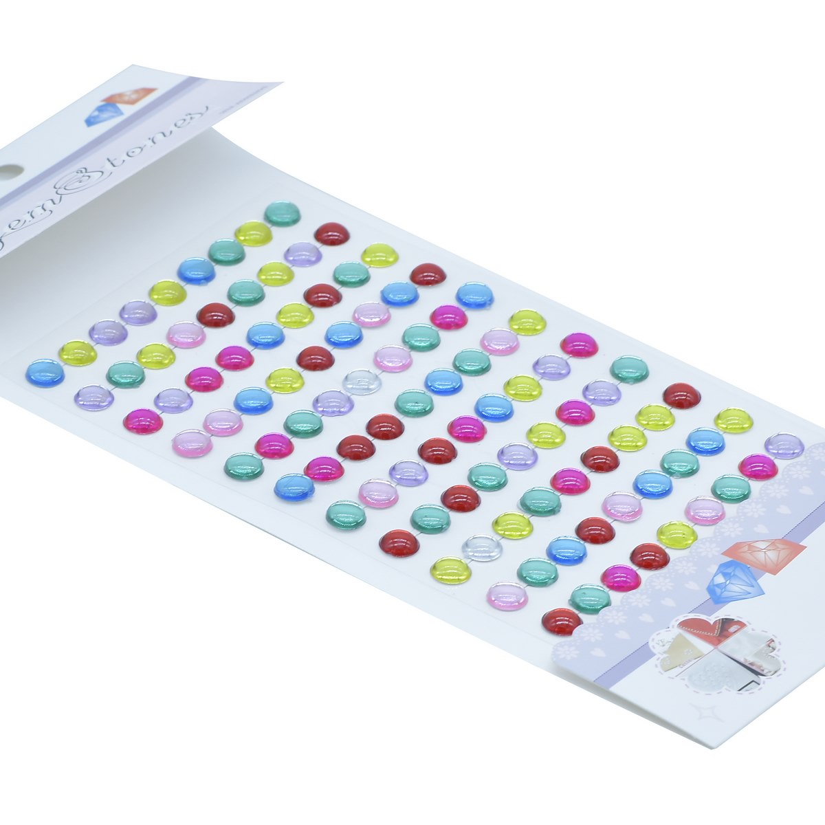 Gift To Love | Heart Gem Stones Sticker | Color : Multicolour | Code : KSQ-10