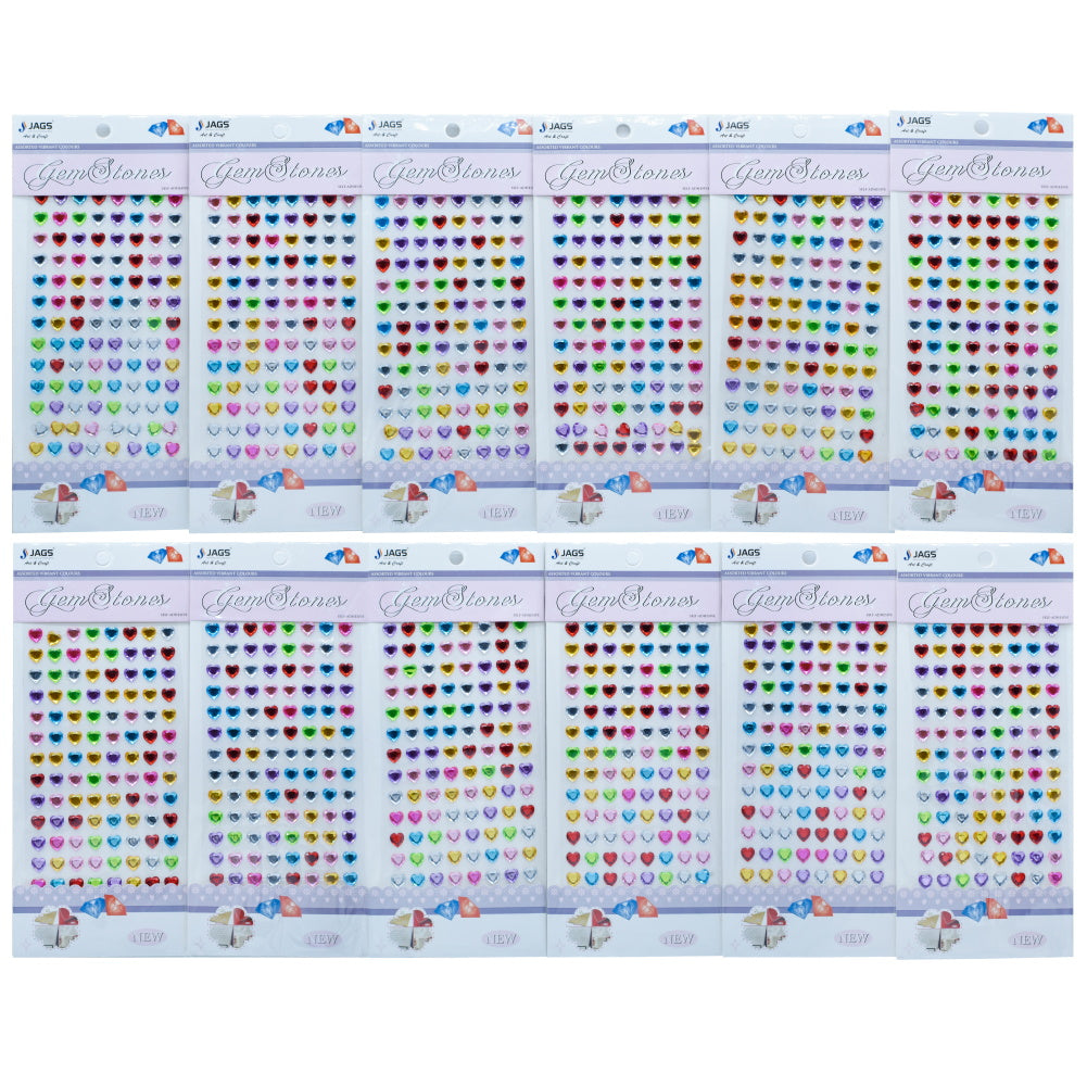 Gift To Love | Heart Gem Stones Sticker | Color : Multicolour | Code : KSQ-AX