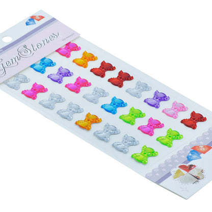 Gift To Love | Big Bow Gem Stones Sticker | Color : Multicolour | Code : KSQ-HDJ