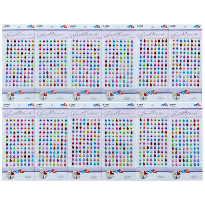 Gift To Love | Oval Gem Stones Sticker | Color : Multicolour | Code : KSQ-SD
