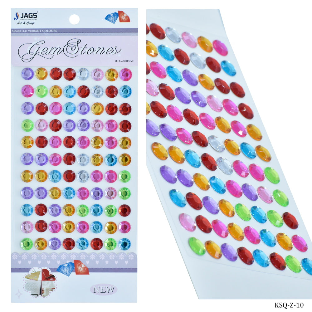 Gift To Love | Round Gem Stones Sticker | Color : Multicolour | Code : KSQ-Z-10