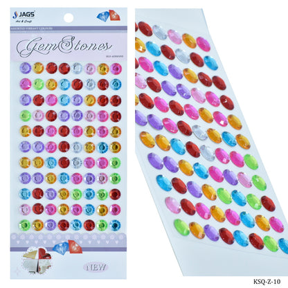 Gift To Love | Round Gem Stones Sticker | Color : Multicolour | Code : KSQ-Z-10