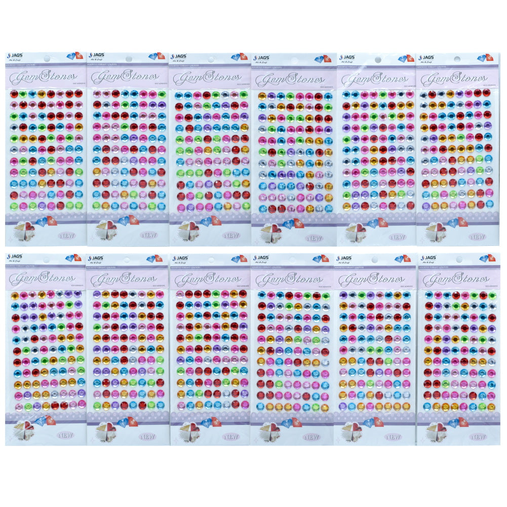 Gift To Love | Round Gem Stones Sticker | Color : Multicolour | Code : KSQ-Z-10