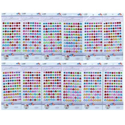 Gift To Love | Round Gem Stones Sticker | Color : Multicolour | Code : KSQ-Z-10
