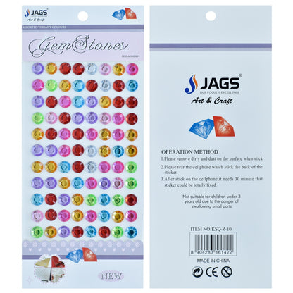 Gift To Love | Round Gem Stones Sticker | Color : Multicolour | Code : KSQ-Z-10