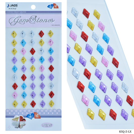 Gift To Love | Rhombus Gem Stones Sticker | Color : Multicolour | Code : KSQ-Z-LX
