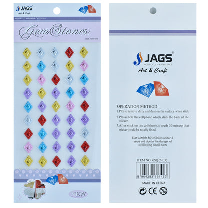 Gift To Love | Rhombus Gem Stones Sticker | Color : Multicolour | Code : KSQ-Z-LX
