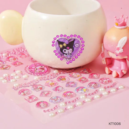 Gift To Love | Cute Cartoon Crystal And Dot Print Sticker | Code : KT1006