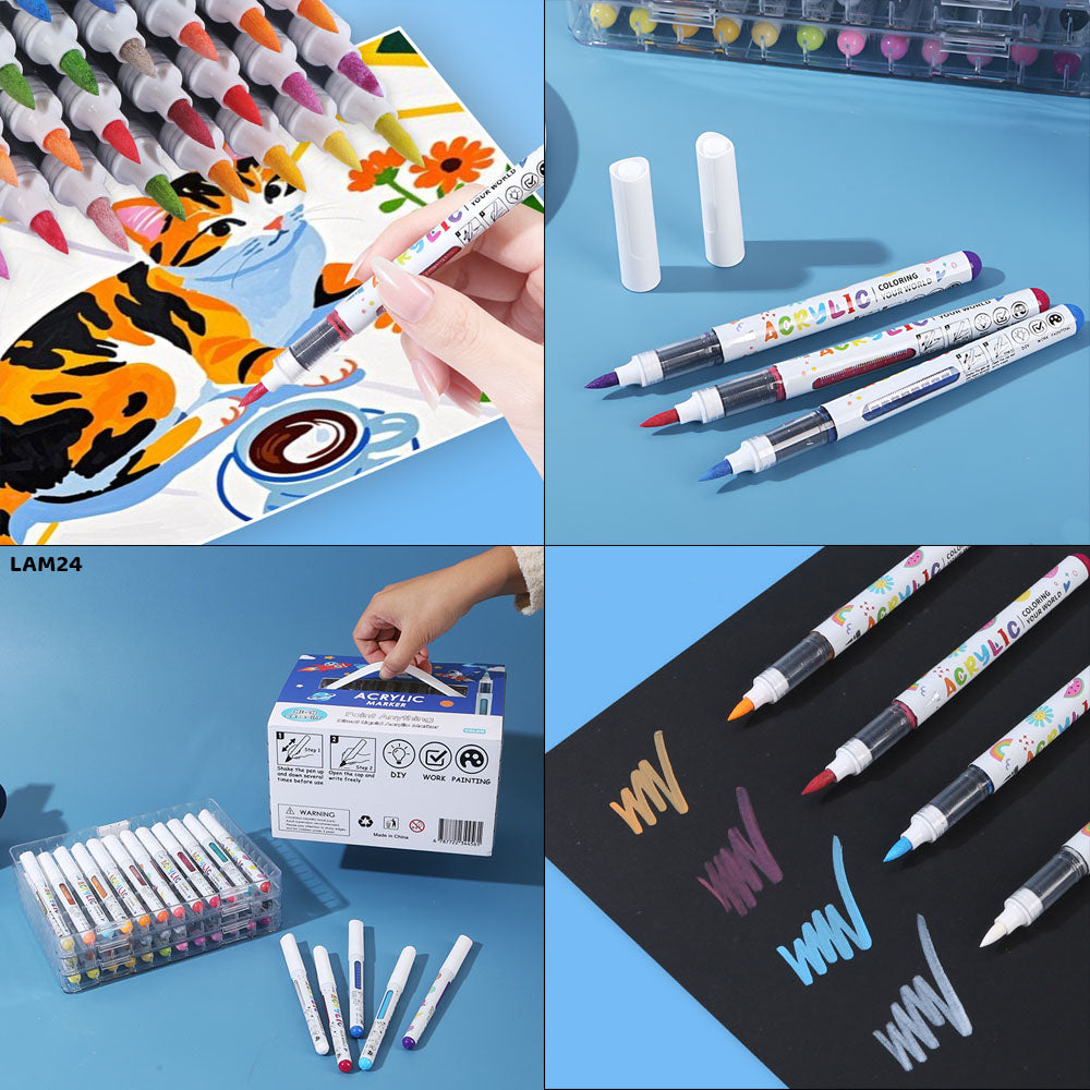 Gift To Love | Acrylic Marker | Pcs : 24 Colors Box | Code : LAM24