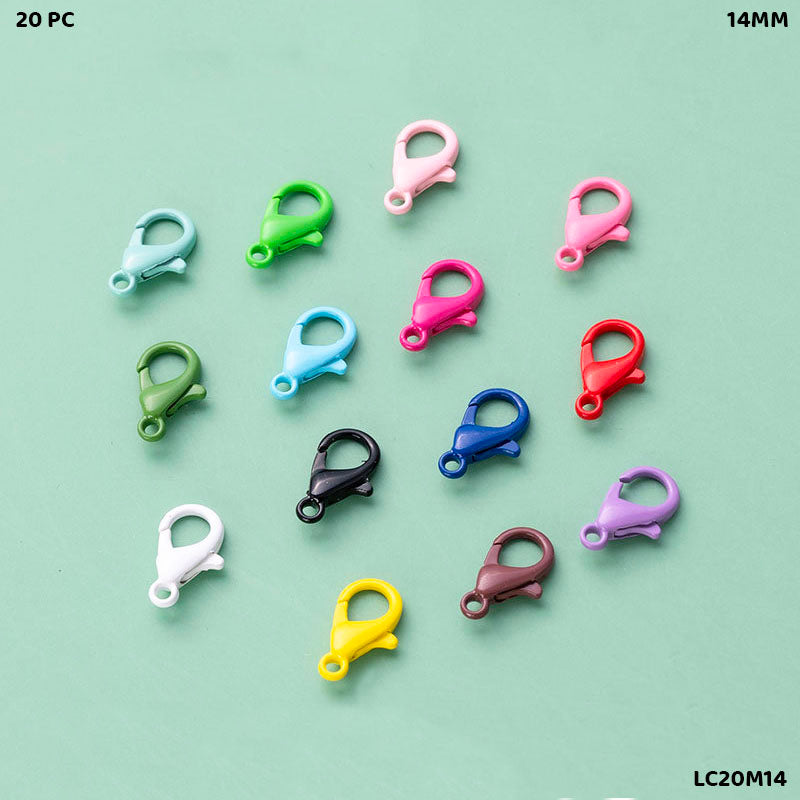 Gift To Love | Lobster Clasps Claw Hooks | Color : Multi | Size : 14 Mm | Pcs : 20 Pcs | Code : LC20M14
