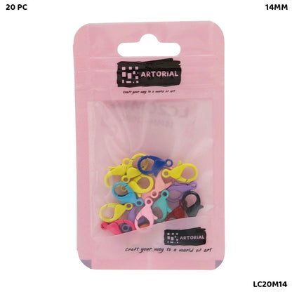 Gift To Love | Lobster Clasps Claw Hooks | Color : Multi | Size : 14 Mm | Pcs : 20 Pcs | Code : LC20M14
