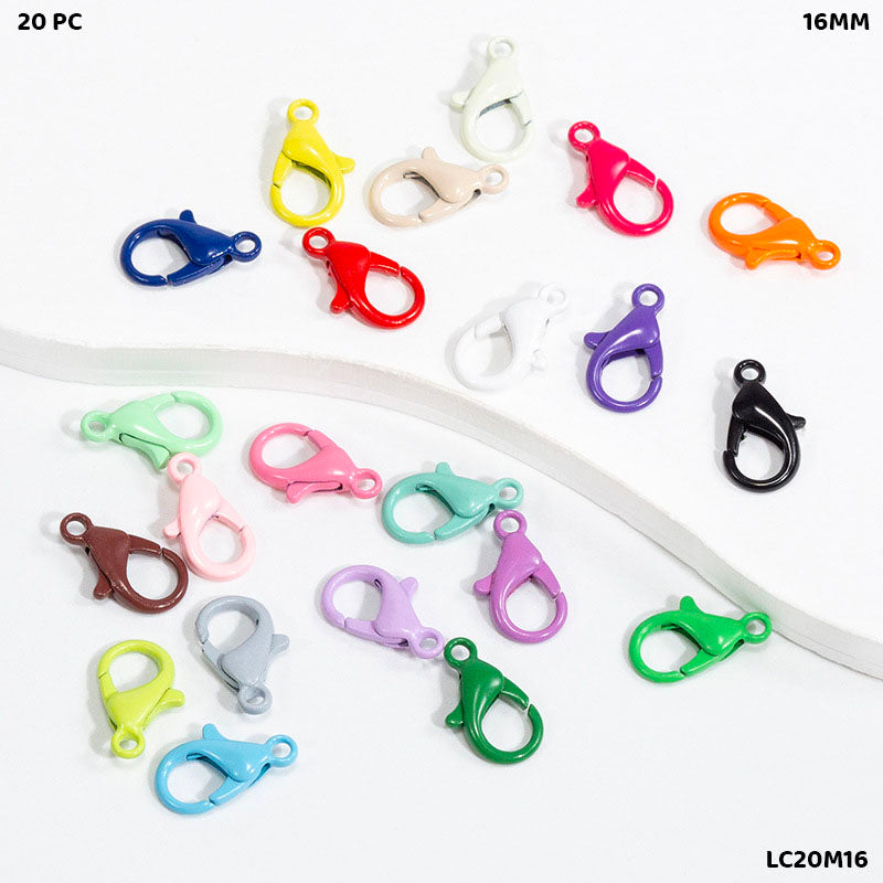 Gift To Love | Lobster Clasps Claw Hooks | Color : Multi | Size : 16 Mm | Pcs : 20 Pcs | Code : LC20M16
