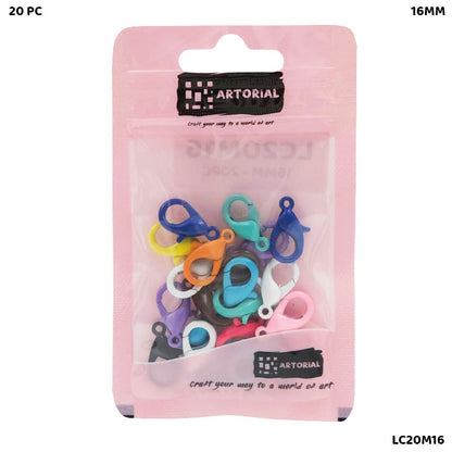 Gift To Love | Lobster Clasps Claw Hooks | Color : Multi | Size : 16 Mm | Pcs : 20 Pcs | Code : LC20M16