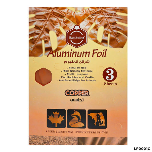 Gift To Love | Foil Paper | Color : Copper | Size : 210 Mm X 297 Mm | Pcs : 3 Pcs | Code : LP0001C