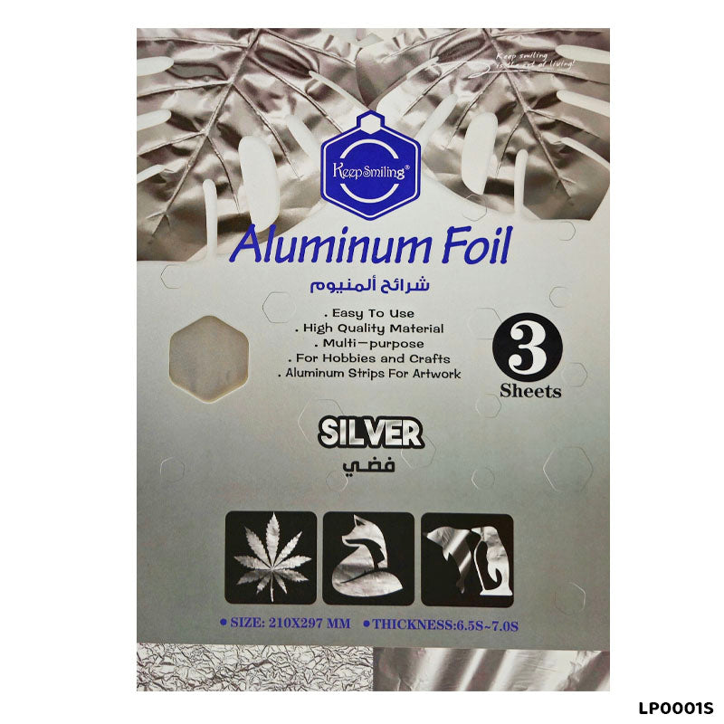 Gift To Love | Foil Paper | Color : Silver | Size : 210 Mm X 297 Mm | Pcs : 3 Pcs | Code : LP0001S