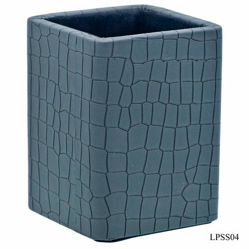 Gift To Love | Leather Pen Stand Square Crocodile Greay Tumbler | Code : LPSS04