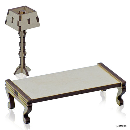 Gift To Love | Mdf 3D Miniature Cutout Table And Lamp | Code : M3MC06