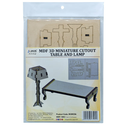 Gift To Love | Mdf 3D Miniature Cutout Table And Lamp | Code : M3MC06