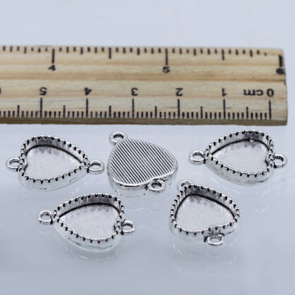 Gift To Love | Metal Craft Fitting Heart Double Hole | Pcs : 5 Pcs | Code : MC-1041