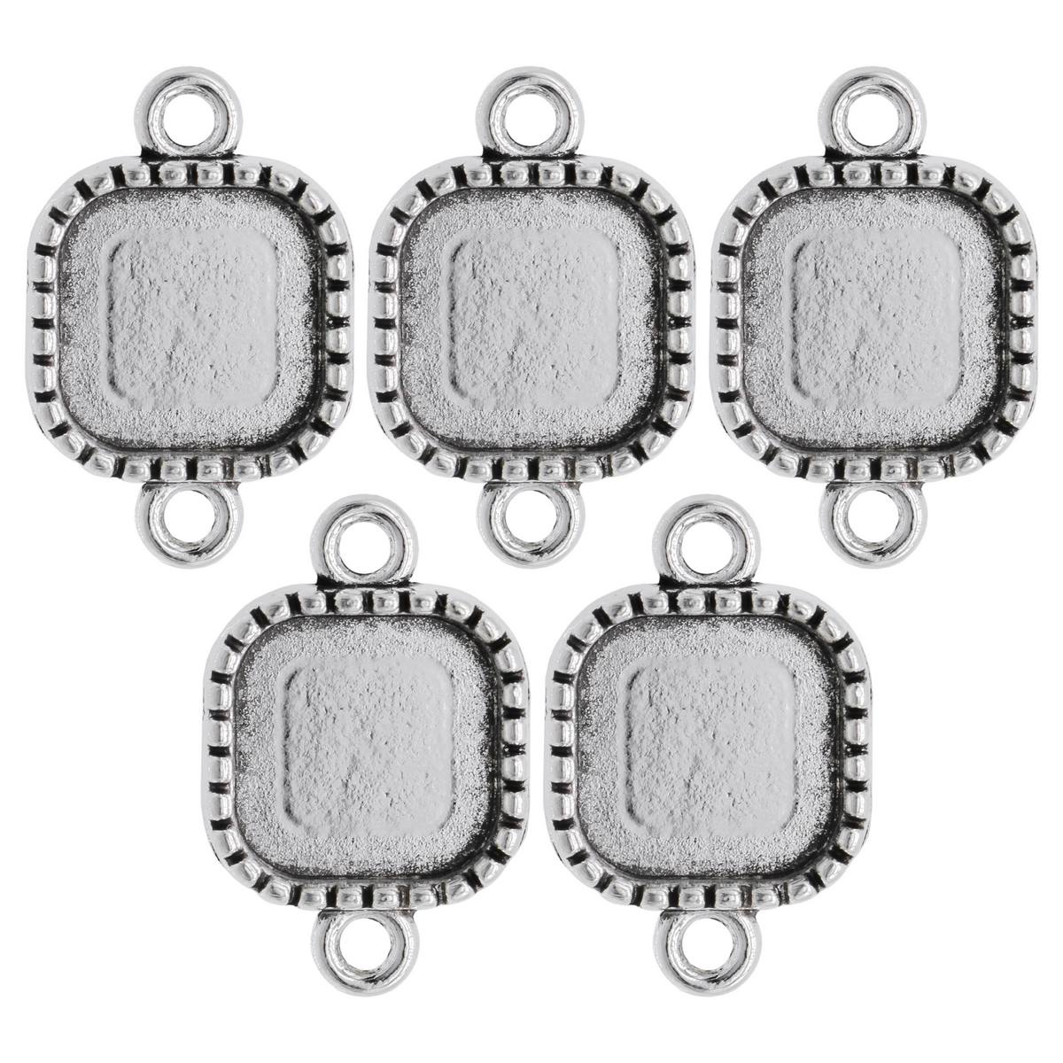 Gift To Love | Metal Craft Fitting Square Double Hole | Pcs : 5 Pcs | Code : MC-1271