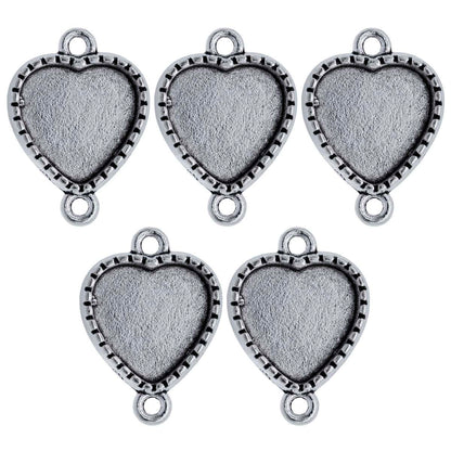 Gift To Love | Metal Craft Fitting Heart Double Hole | Pcs : 5 Pcs | Code : MC-957