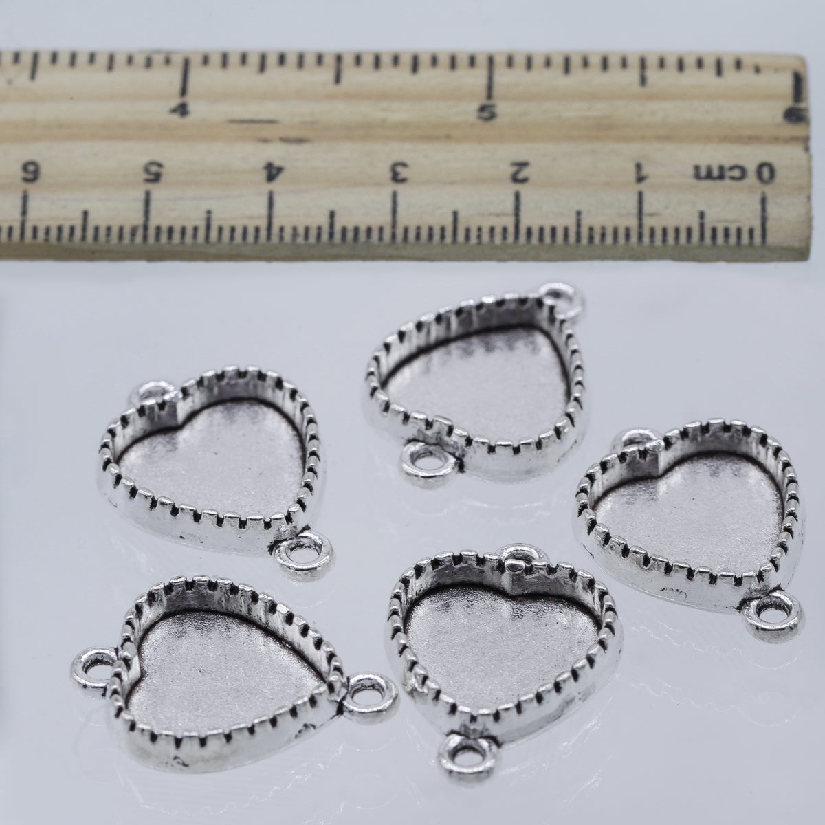 Gift To Love | Metal Craft Fitting Heart Double Hole | Pcs : 5 Pcs | Code : MC-957