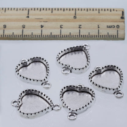 Gift To Love | Metal Craft Fitting Heart Double Hole | Pcs : 5 Pcs | Code : MC-957