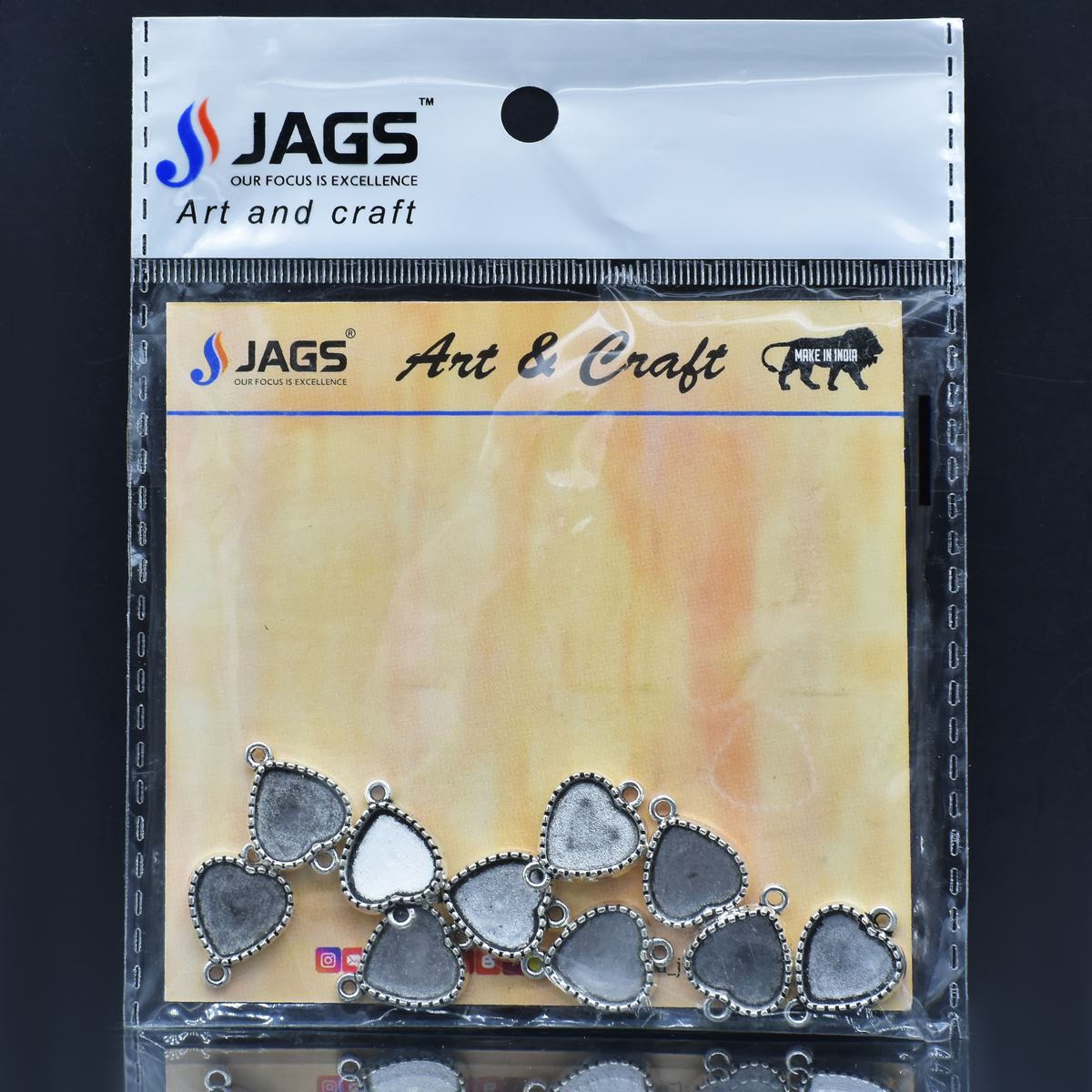 Gift To Love | Metal Craft Fitting Heart Double Hole | Pcs : 5 Pcs | Code : MC-957