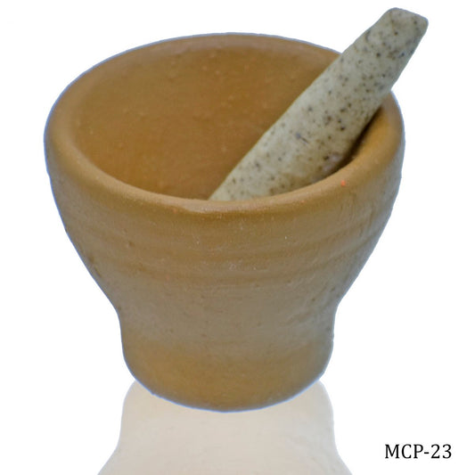 Gift To Love | Miniature Ceramics Mortar Okhali | Color : Brown | Pcs : 1 Pc Set | Code : MCP-23