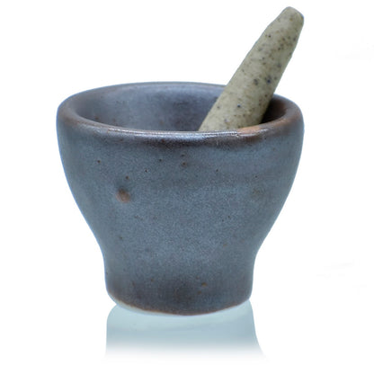 Gift To Love | Miniature Ceramics Mortar Okhali | Color : Dark Brown | Pcs : 1 Pc Set | Code : MCP-24
