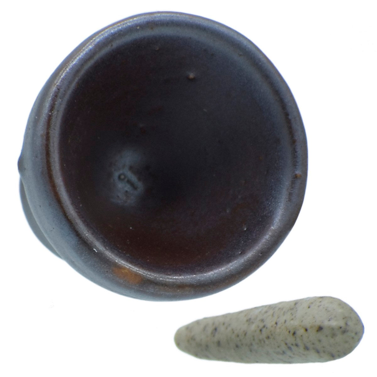 Gift To Love | Miniature Ceramics Mortar Okhali | Color : Dark Brown | Pcs : 1 Pc Set | Code : MCP-24
