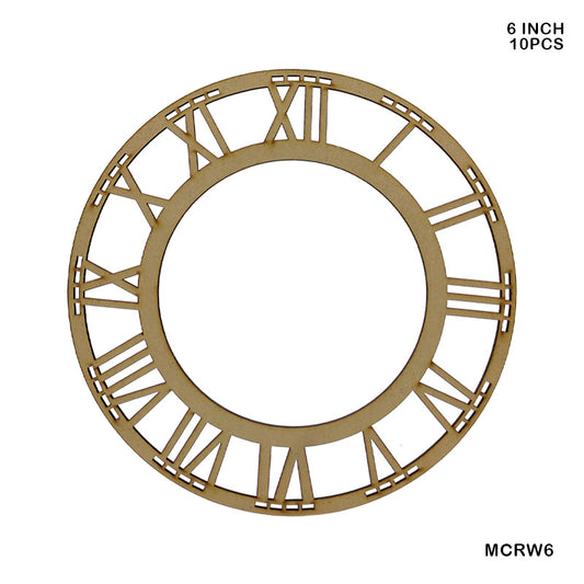Gift To Love | Mdf Cutout Roman Watch Round | Size : 6 Inch | Pcs : 10 Pc | Code : MCRW6