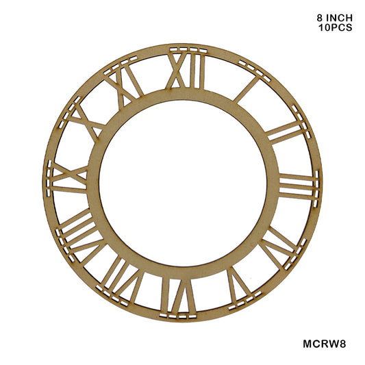 Gift To Love | Mdf Cutout Roman Watch Round | Size : 8 Inch | Pcs : 10 Pc | Code : MCRW8