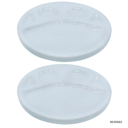 Gift To Love | Miniature Ceramics Round | Color : White | Size : 4 In | Pcs : 2 Pcs | Code : MCWR03