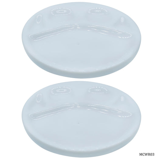 Gift To Love | Miniature Ceramics Round | Color : White | Size : 4 In | Pcs : 2 Pcs | Code : MCWR03
