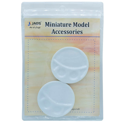 Gift To Love | Miniature Ceramics Round | Color : White | Size : 4 In | Pcs : 2 Pcs | Code : MCWR03