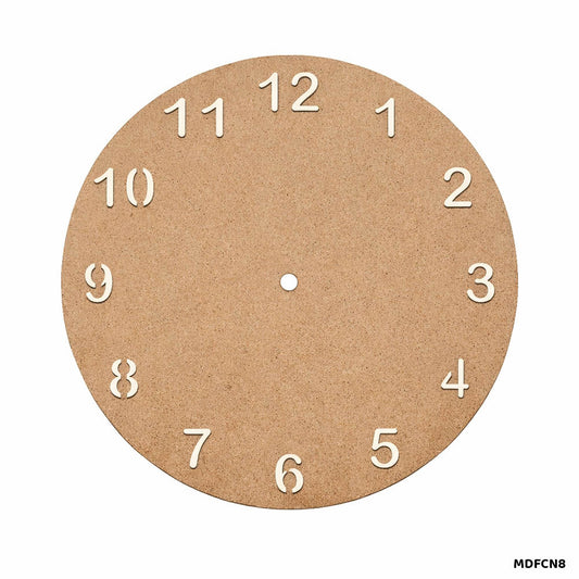 Gift To Love | MDF Cutout Numeric Watch Round | Size : 8 Inch | Code : MDFCN8