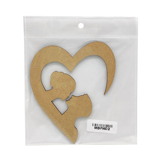 Gift To Love | Mdf Cutout Heart Design | Size : 5 Inch | Code : MDFHD2