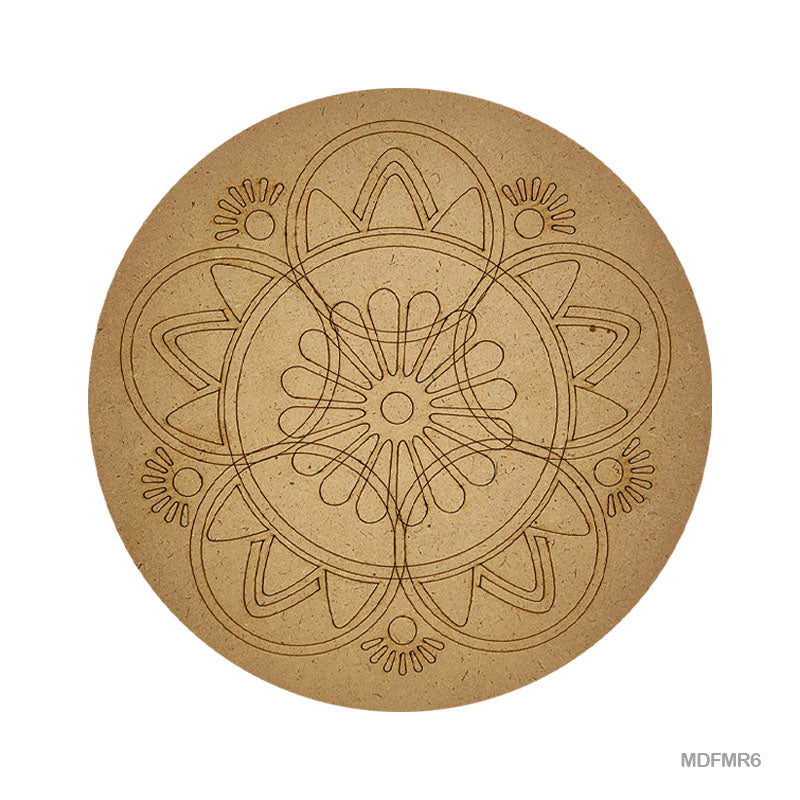 Gift To Love | Mandala Engrave Mdf Cutout | Size : 3 Mm X 10 Inch | Code : MDFMR6